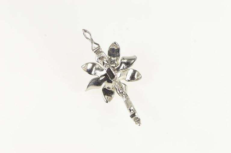 14K White Gold 1950's Pearl Ornate Flower Box Clasp