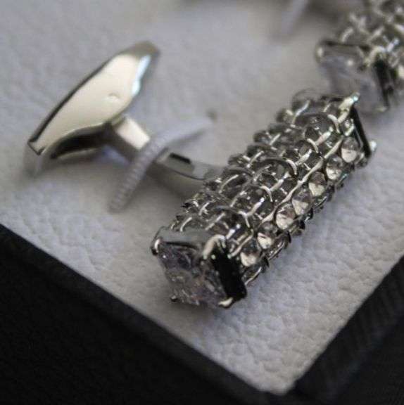 Handsome Pair Jeweled Style Cufflinks By Carelli