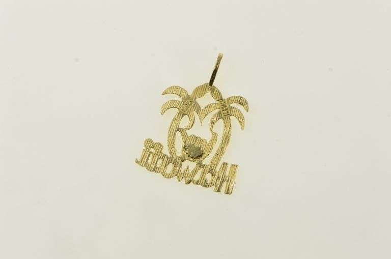 14K Yellow Gold Hawaii Palm Tree Tropical Travel Charm/Pendant