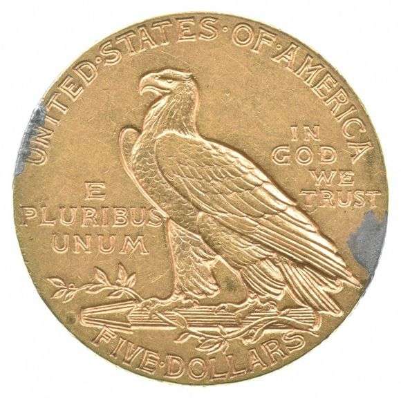 1911 $5 Indian Head Gold Half Eagle