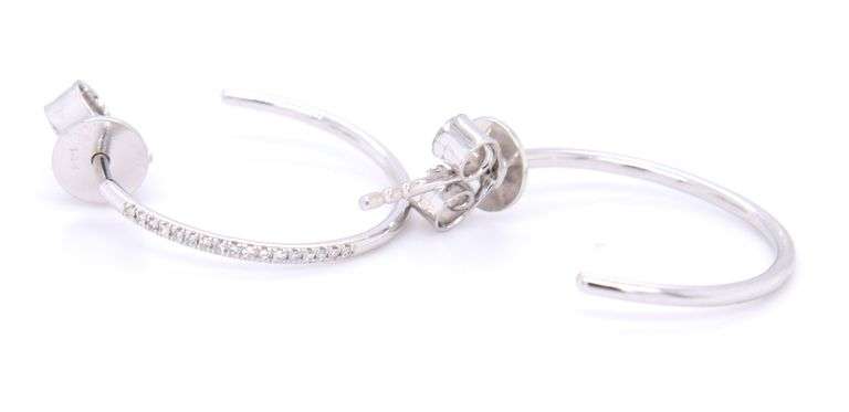 14kt White gold diamond hoops