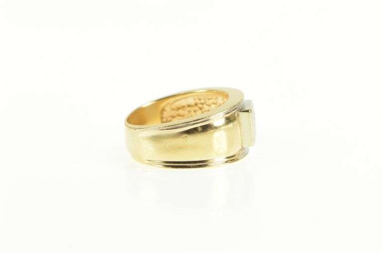 14K Yellow Gold 0.40 Ctw Princess Cluster Squared Band Ring