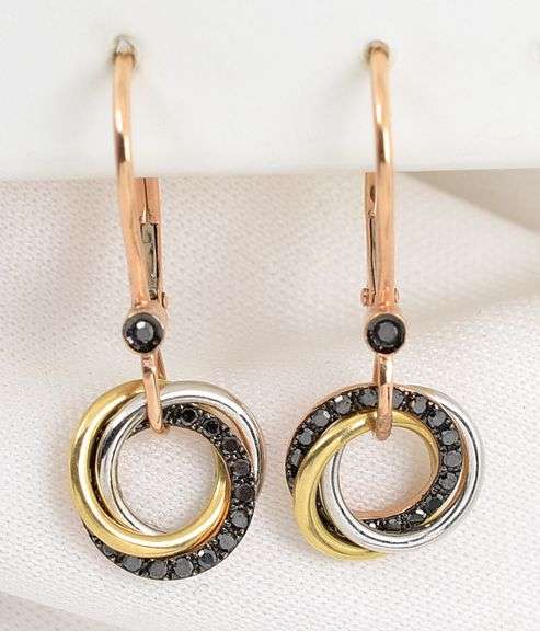 Unique Black Diamond Dangle Earrings