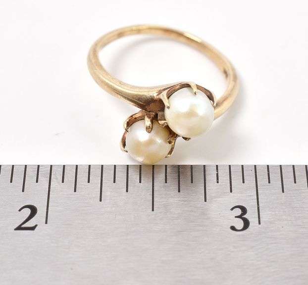 Superb 10K Yellow Gold Pearl Ring