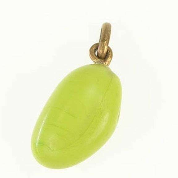 Gold Filled 3D Ornate Papaya Fruit Fertility Symbol Glass Charm/Pendant