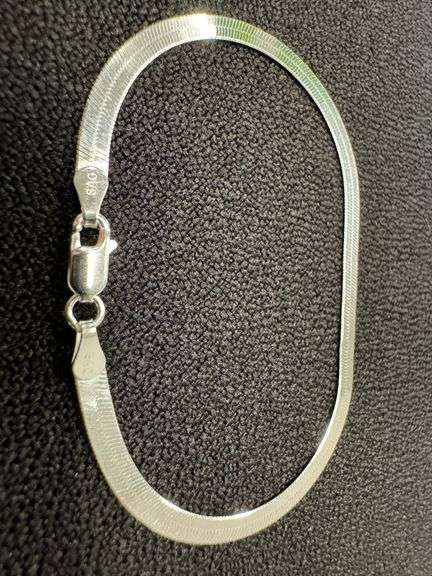 Sterling Silver Flexible Herringbone Bracelet 3.5mm Solid 925 Italian Chain 7"