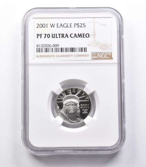 PF70 UCAM 2001-W $25 American Platinum Eagle 1/4 Oz Platinum NGC