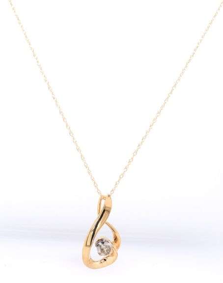 10kt Yellow gold 0.15ct diamond pendant on chain necklace