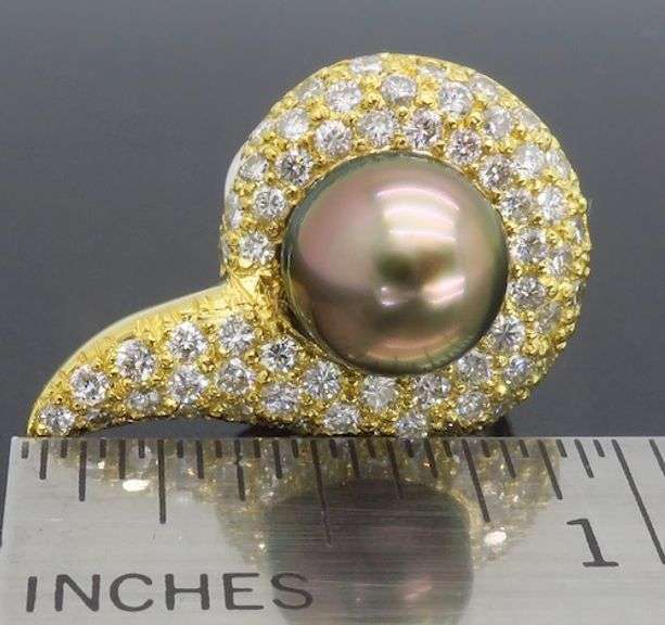 Pearl & Diamond Omega Back Earrings