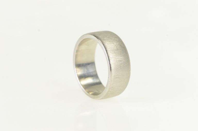 Platinum 9.3mm Men's Textured Wedding Band Ring