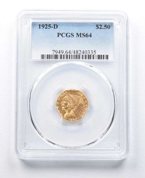 MS64 1925-D $2.50 Indian Head Gold Quarter Eagle PCGS