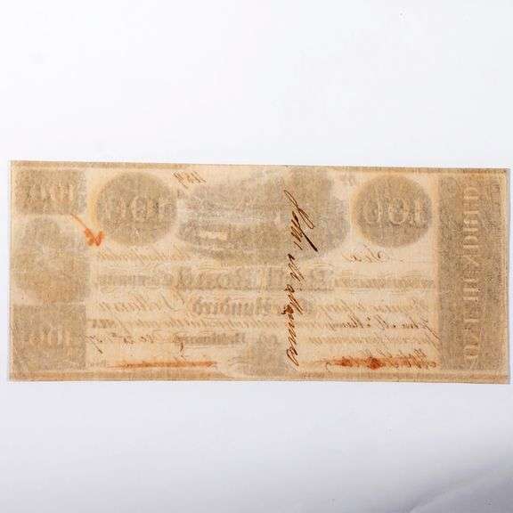 $100 Baltimore & Ohio Railroad 1837 Note