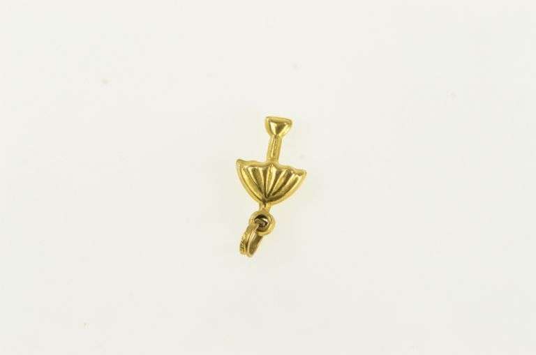 18K Yellow Gold 3D Puffy Umbrella Rain Spring Symbol Charm/Pendant