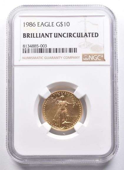 BU 1986 $10 American Gold Eagle 1/4 Oz Gold NGC
