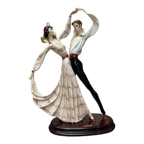 Art Deco Dancing Couple Figure by Italian Artist Santini