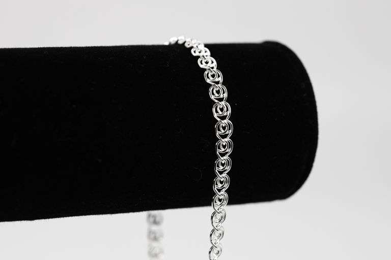 Sterling Silver Italian Love Heart Chain 4.8mm Solid 925 Italy Infinity Promise Bracelet Anklet 8"