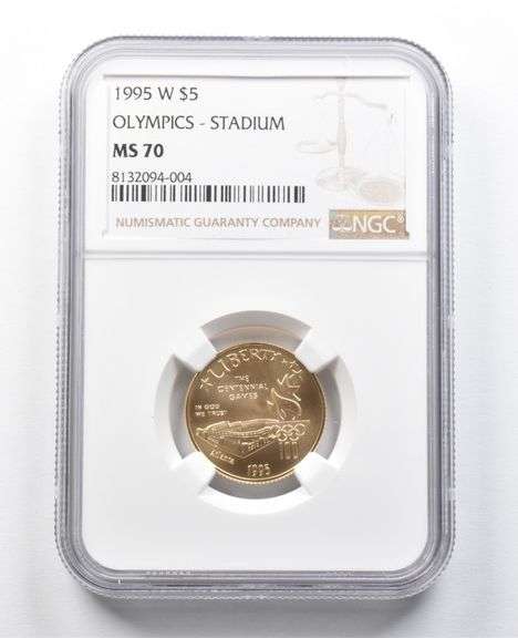 MS70 1995-W $5 Olympics Stadium Gold Commemorative NGC