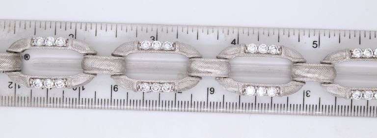 Judith Ripka diamond link bracelet in sterling silver