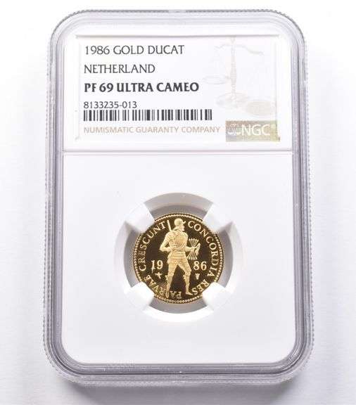 PF69 UCAM 1986 Netherlands Gold Ducat NGC