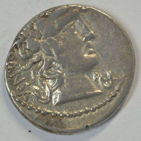 Scarce Roman Republic Silver Denarius of C Vibius C f Pensa, 90 BC