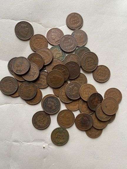 50 1900 Era Indian Cents.