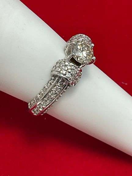 CERTIFIED 14K WHITE GOLD DIAMOND ENGAGEMENT RING