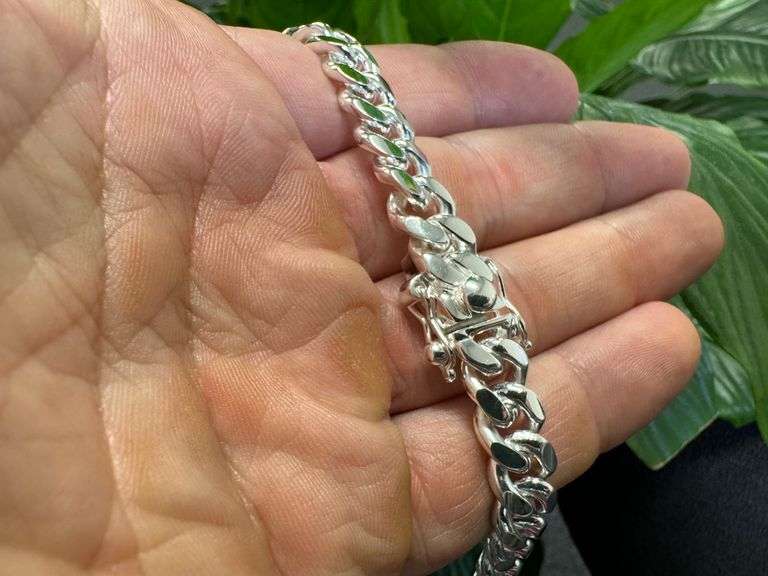 Sterling Silver Solid Miami Cuban Link Chain 9.2mm 925 Italy Box Lock Necklace 18"