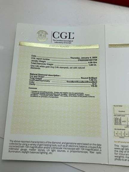 CERTIFIED 14K WHITE GOLD DIAMOND RING