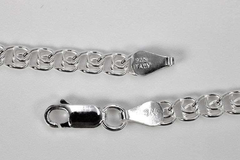 Sterling Silver Italian Love Heart Chain 4.8mm Solid 925 Italy Infinity Promise Bracelet Anklet 8"