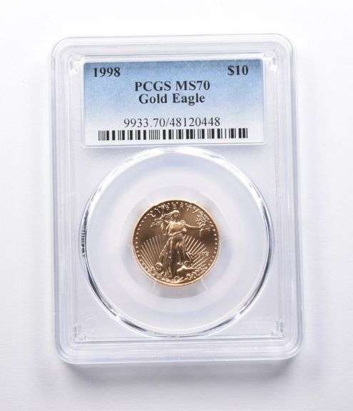 MS70 1998 $10 American Gold Eagle 1/4 Oz Gold PCGS