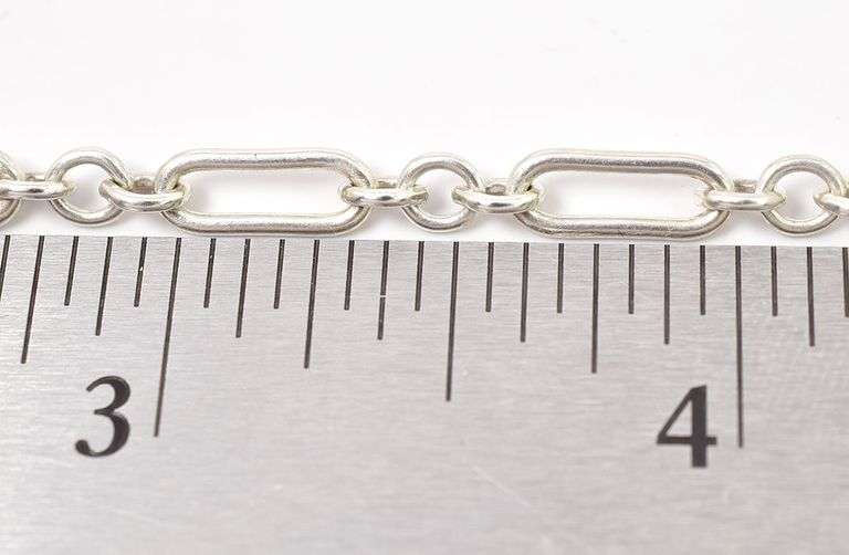 Cute Sterling Silver Elongated Chain Bracelet