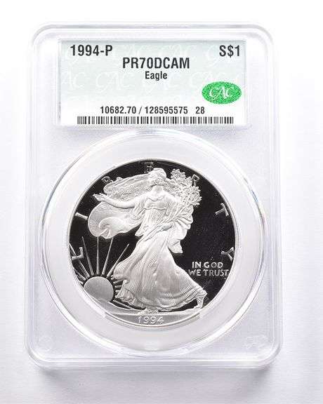 PR70 DCAM 1994-P American Silver Eagle CAC CACG