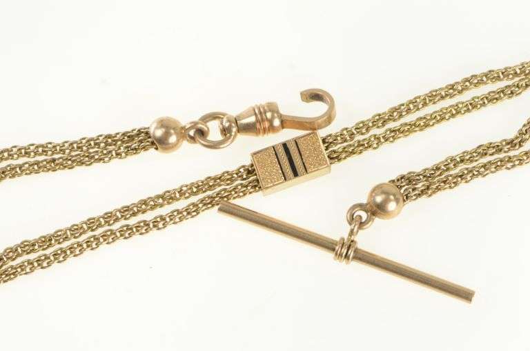 Gold Filled Victorian Ornate Pocket Watch Chain Bracelet