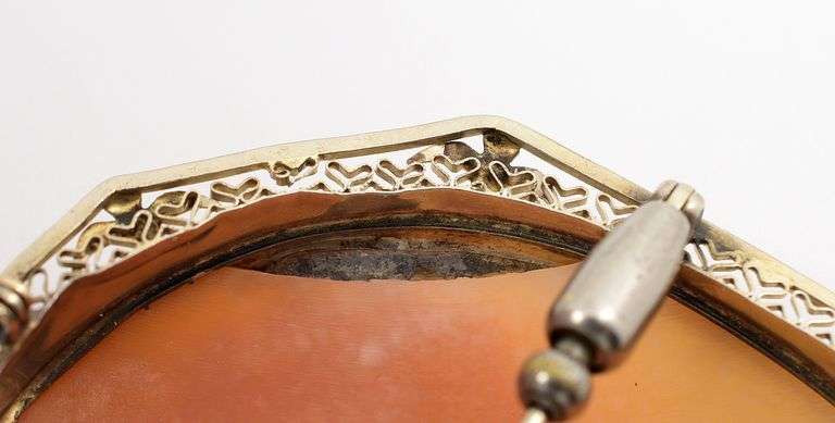 Large 14K WG Filigree Large Cameo