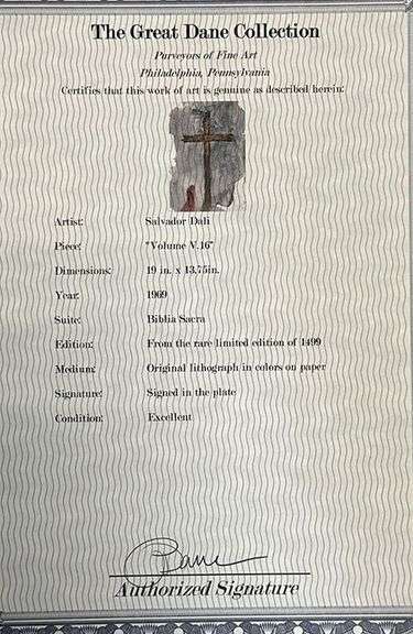 Extremely Rare and Collectible Salvador Dali Lithograph From 'Biblia Sacra' Suite