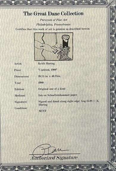 Auction Feature: Keith Haring Rare One-Of-A-Kind Ink on Paper