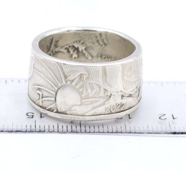Vintage 925 sterling silver signed wide band