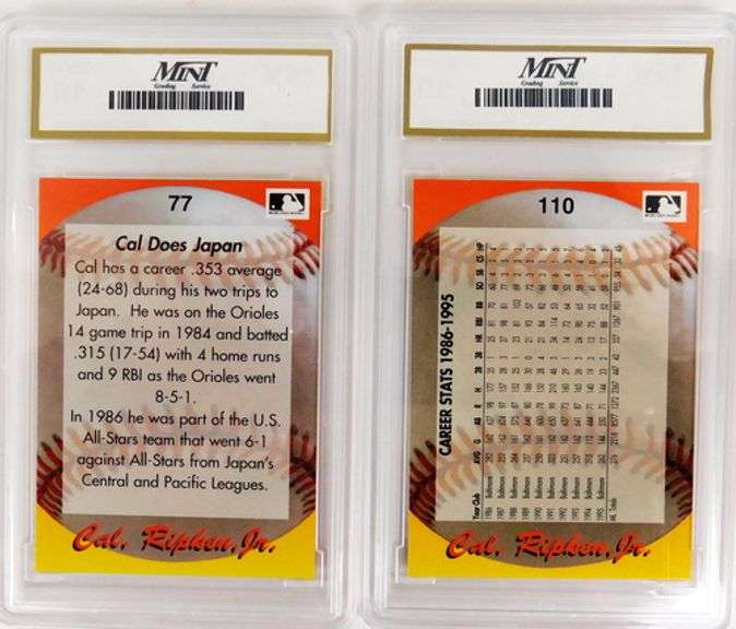 2 Graded Cal Ripken, Jr. Baseball Cards, 10 Gem MT