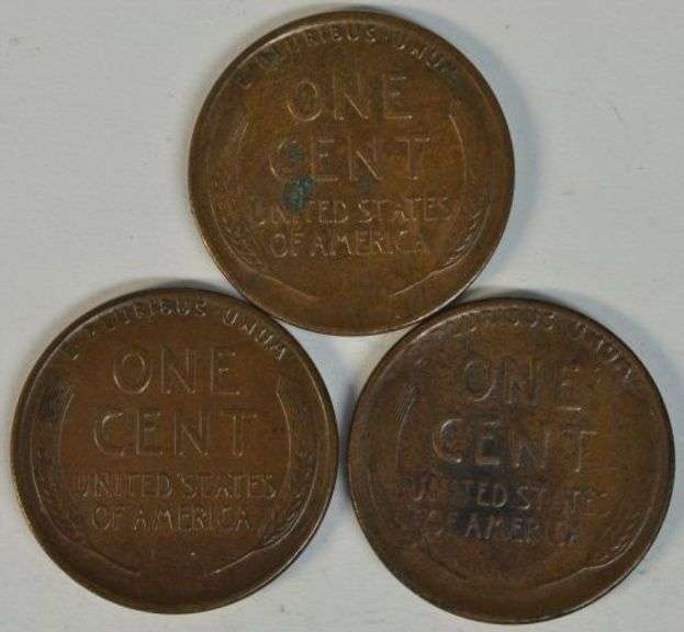 3 Choice Brown AU Lincoln Cents: 1926-D, 1926-S, & 1927-S