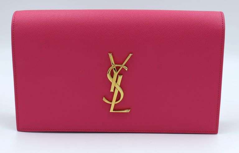 YSL Pebbled leather Cassandre clutch