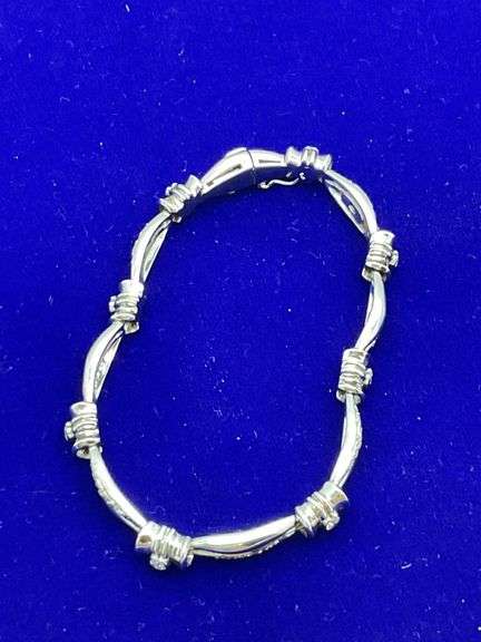 CERTIFIED 14K WHITE GOLD DIAMOND BRACELET