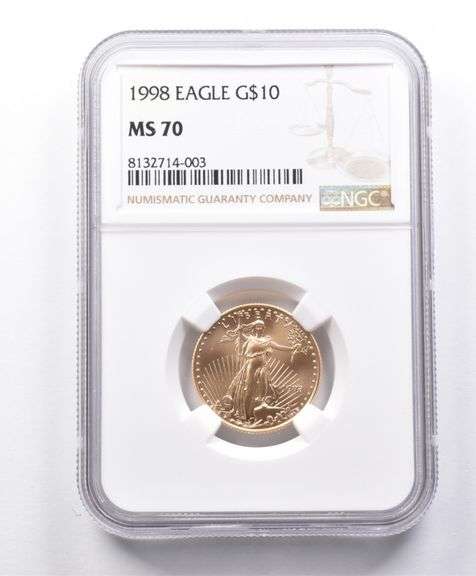 MS70 1998 $10 American Gold Eagle 1/4 Oz Gold NGC