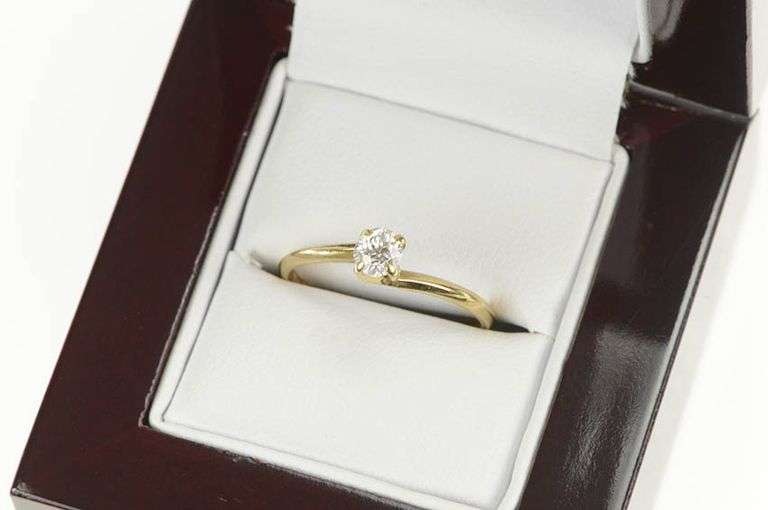 14K Yellow Gold 0.30 Ct Old European Diamond Engagement Ring