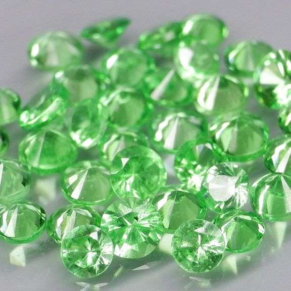 Rare 2.39ct untreated apple green Tsavorite set