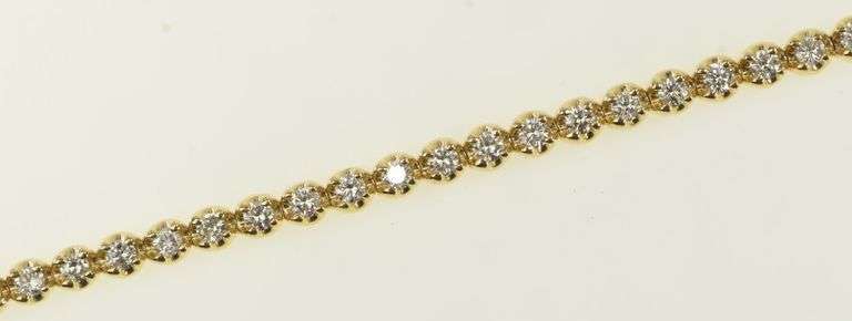 14K Yellow Gold 2.30 Ctw Diamond Classic Vintage Tennis Bracelet