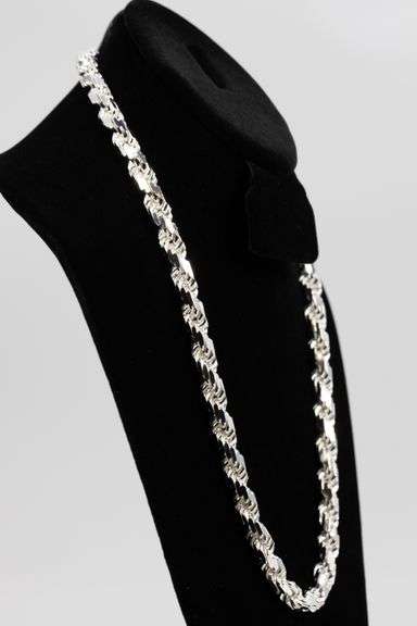 Sterling Silver Heavy Diamond-Cut Rope Chain 9.7mm Solid 925 Italy New Men's Necklace 28"
