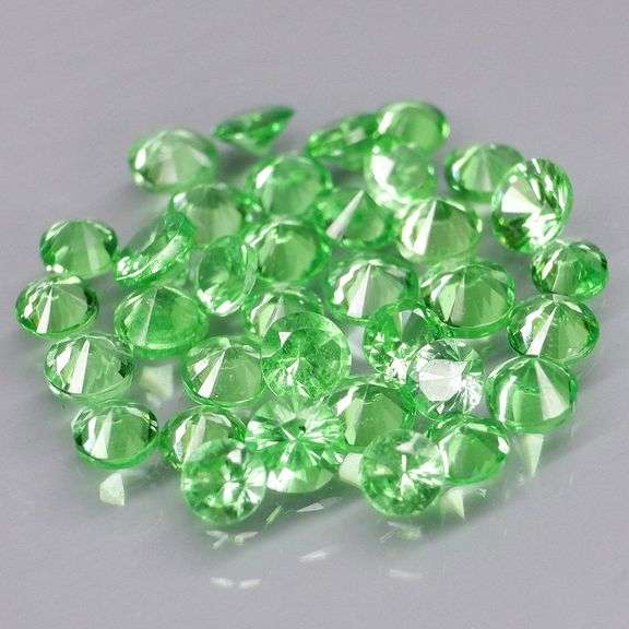 Rare 2.39ct untreated apple green Tsavorite set