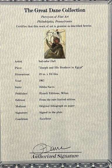 Extremely Rare and Collectible Salvador Dali Lithograph From 'Biblia Sacra' Suite