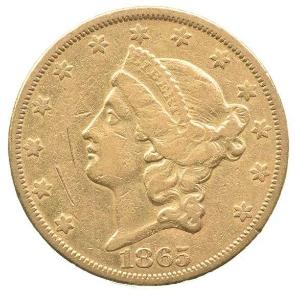 1865-S $20 Liberty Head Gold Double Eagle