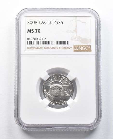 MS70 2008 $25 American Platinum Eagle 1/4 Oz Platinum NGC